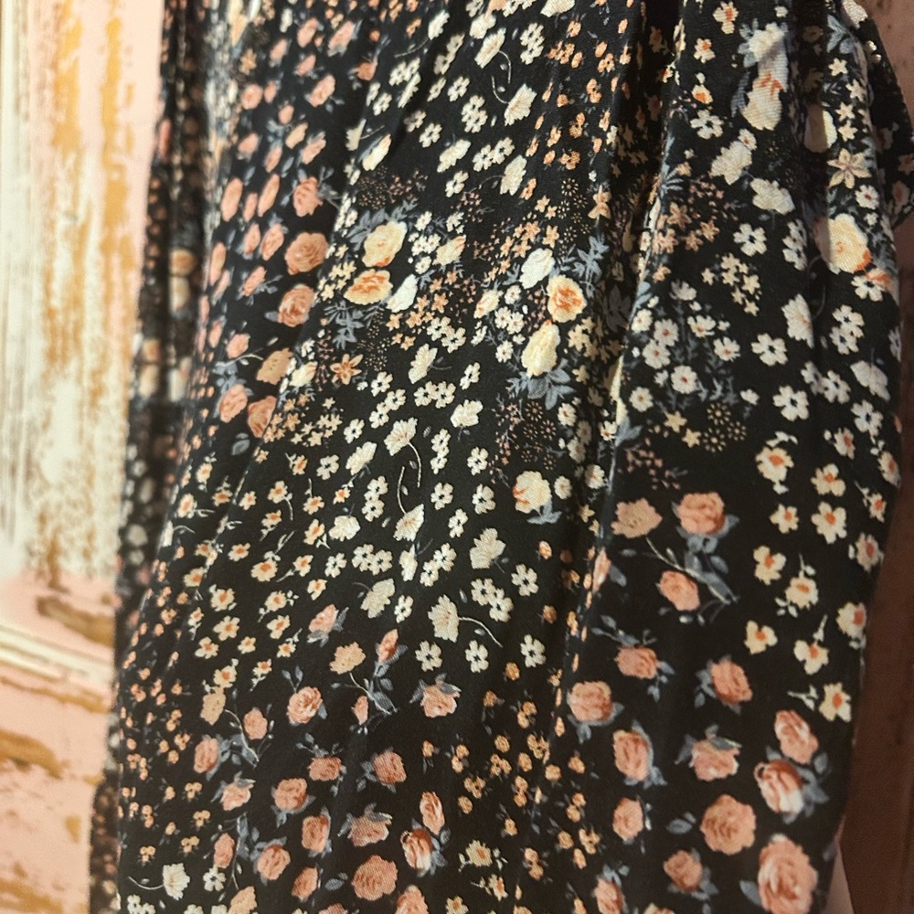 Wild Fable Black and Pink floral Midi Dress - Picture 4 of 8